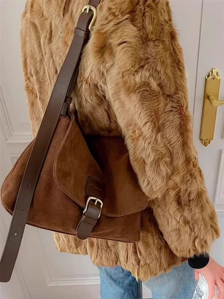Women Tote Bag Soft Cross-body Bag Flap Zipper Female Shoulder Bags