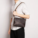 Vintage simple men's leather shoulder bag mad horseskin women's messenger bag large capacity ipad bag
