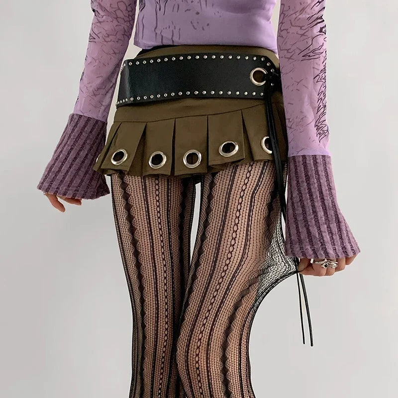 Stockings Women Geometric Striped Pantyhose Rattan Mesh Lace Gothic Cute Seamless Fishnet Legging