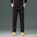 Men's Casual Pants Stretch Cotton Regular Straight Pockets Designer Trousers