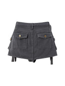 Skirts Cargo Skirt Autumn Winter Woman Skirt Streetwear Short Skirts Pockets For Women