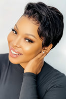 Collage of a woman with styled hair, showing different angles, Obroi