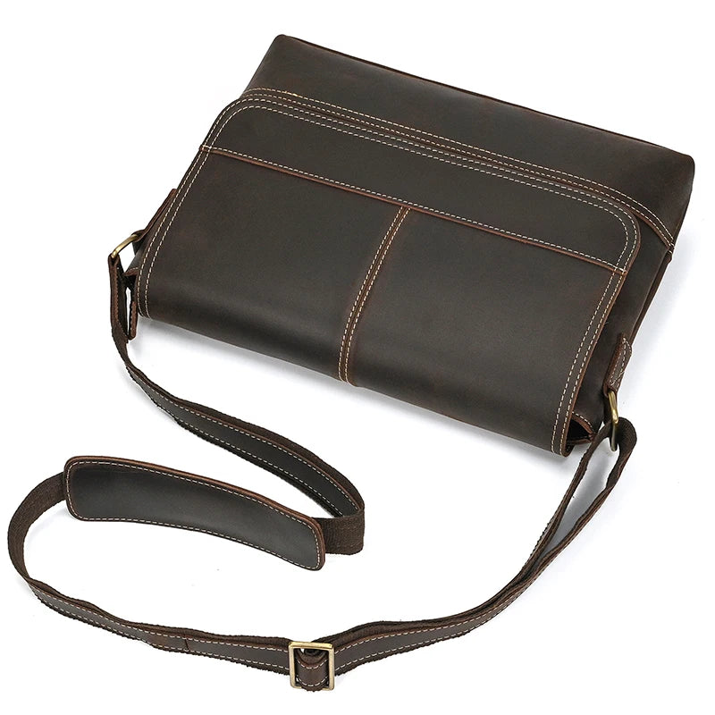 Men's Leather Shoulder Bag Genuine Leather Crossbody Bags Messenger Bag For Man Male Outdoor Sling Bag Retro