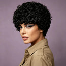 Black Short Curly Pixie Cut Wig  Short Human Hair Wig