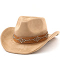 Classical Suede Brim Western Cowboy Fedora Hat For Women Men Church Jazz Hats Travel Hat