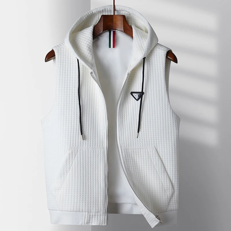 Waistcoat Men's Trend Hoodie Wear Version of The Trend Hooded Sleeveless Vest Casual Vest