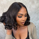 Curly Super Density Wig Bob Human Hair Wigs Free Part 4x4 Lace Closure Wigs For Women Density Cute Wig