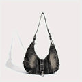 Retro Women's Denim Bag Large Capacity Shoulder Bag jeans bag Messenger bag Luxury Women Bags