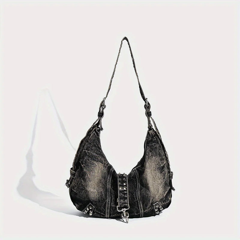 Retro Women's Denim Bag Large Capacity Shoulder Bag jeans bag Messenger bag Luxury Women Bags