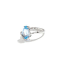 Women's Natural Sky Blue Topaz Jewelry Set 925 Sterling Silver Light Luxury Birthday Party Fine Gift
