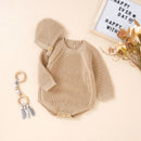 Newborn Infant Toddler Baby Girl Boy Rompers Warm Knit Jumpsuit Soft Outfits Hats Clothing