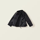 Winter Kids Baby Girls Boys Solid Leather Top Outwear Children Zipper Jacket Top Toddler Clothing