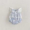Summer Baby Girl Sweet and Cute Floral Floral Jumpsuit Baby Girl Floral Stitching Mesh Jumpsuit