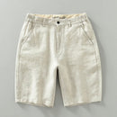 Linen Premium Shorts Men Summer Solid Casual Basic Thin Holiday Beach Half Length Pants