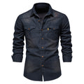 Denim Shirt Men Long Sleeve Thin Casual Cowboy Shirts For Men Casual Slim Fit Mens Vintage