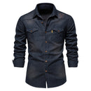 Denim Shirt Men Thin Casual Cowboy Shirts For Men Casual Slim Fit