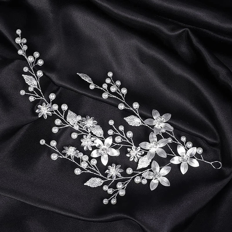Handmade Blossom Headpiece Wedding Pearls Headbands Bridal Jewelry Hair Accessories for Women Hairstyle
