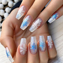 Nails with snowflake design on a light background, Obroi