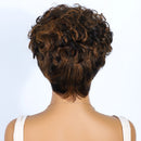 Black Pearl Human Hair Short Fluffy Brown Blonde Human Hair Wig for Women