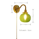 Wall Sconce with Switch Brass Wall Light Glass Globe Wall Lamp