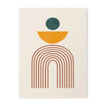 Minimalist Bohemian Poster Orange Palm Leaf Sun Mountain Wall Art