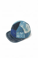 Handmade Blue Dyed Patchwork Short Brim Duckbill Cap
