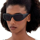 Square Sunglasses Stripe Frame Hip Hop Sun Glasses Unique Punk Shades Outdoor Eyewear
