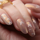 Oval Press On Nails Butterfly Glitter Round Fake Nails Sparkle nails Art Tips