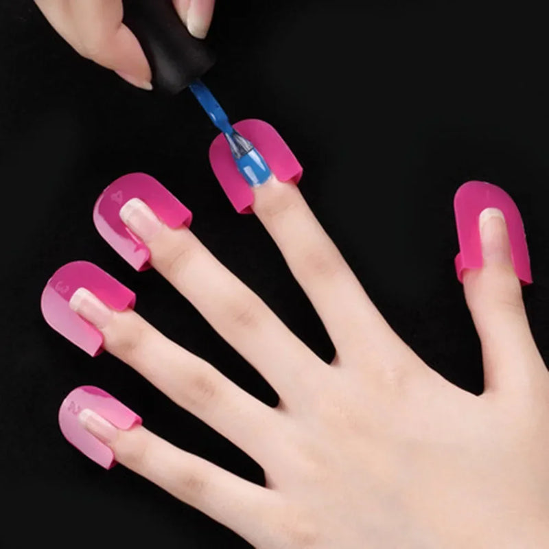 26pcs/set 10 Sizes G Curve Shape Varnish Shield Nail Protector Finger Cover Spill-Proof Stickers Manicure Nail Art Tools