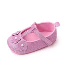 Baby Girls Flat Shoes Soft Sole Shiny Flower Pearls Non-slip Indoor Outdoor Toddler Shoes