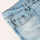 Men Boot Cut Denim Jeans Casual Classic Released Hem Pants Long-Legged Trousers