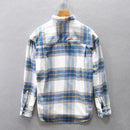 Men Clothing Plaid Casual Long-sleeved Shirt Men Autumn Vintage Youth Lapel Loose Shirt