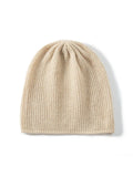 Winter Cashmere Beanie Caps Thick Knit Moss Stitch Hat Soft Wool Winter Autumn