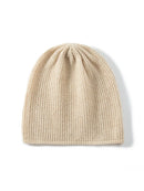 Winter Cashmere Beanie Caps Thick Knit Moss Stitch Hat Soft Wool Winter Autumn