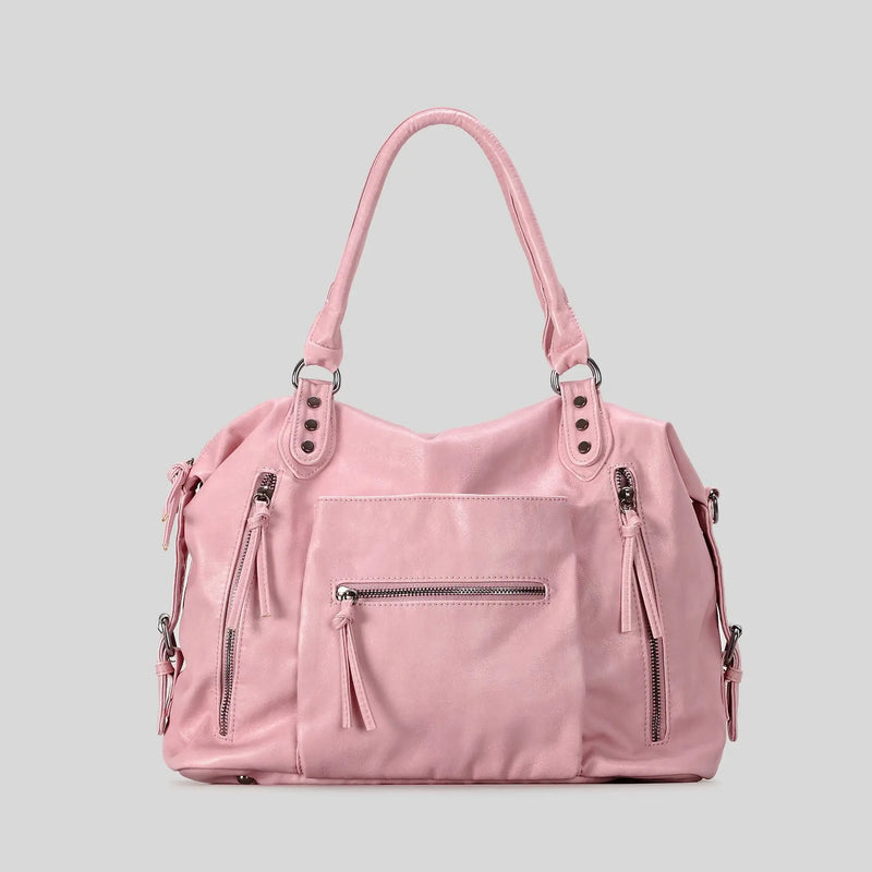 Women Shoulder Bags Capacity Leather Motorcycle Shoulder Crossbody Bags Ladies Travel Handbags