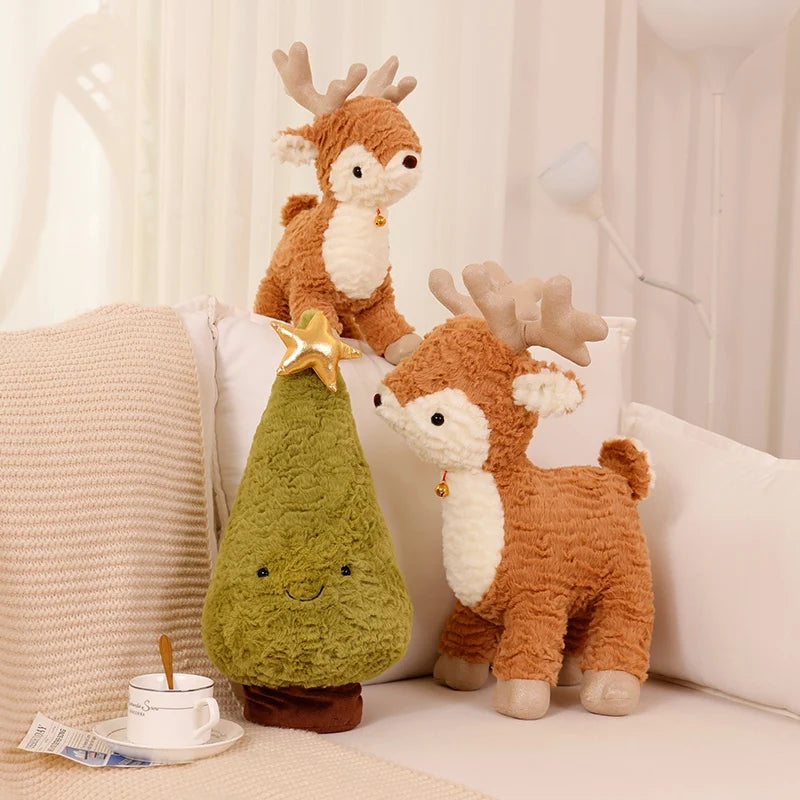 Christmas Tree Plush Toys Cute Plush Pillow Moose Deer Dolls Wishing Trees Stuffed for Christmas Dress Up