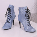 Women's Ankle Boots Short Boot Autumn Spring Denim Shoes Female