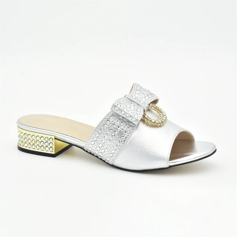 Shoes Women Luxury Women Wedding Shoes Decorated with Rhinestone Slip on Women Pumps