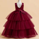 Evening Lace Princess Cake Party Stage Dress Birthday Gown Wedding Prom Pluffy Kids Bridesmaid Clothes Girls Children