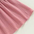 Kids Girls Dress Crochet Embroidery Sleeveless Tie-Up Spaghetti Strap Cami Dress Summer Casual Clothes Princess Dress