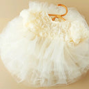 Baby Girl Princess Flower Dress Short Puff Sleeve Infant Toddler Child Tulle Birthday Wedding Baby Clothes 1-10Y