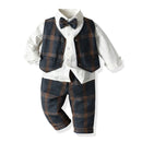 Children's formal outfit with vest, pants, shirt, and bow tie on a white background, Obroi