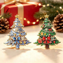 Beautiful Winter Pine-tree New Year Plants Party Brooch Pins Bowknot Christmas Tree Brooches