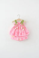 Baby Girl Two-Piece Set Summer Love Top+Shorts Children Clothing Suitable For Outings