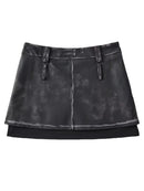 Women Autumn Street Style Leather Super Short Skirts Sexy Slim Mid Waist Chic Zipper Mini Skirt