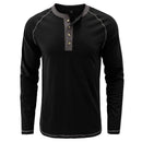 Men Henley Collar Solid Color Tee Tops Men Casual Slim Fit Tshirts Men Tees