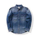 Blue denim shirt on a white background, Obroi