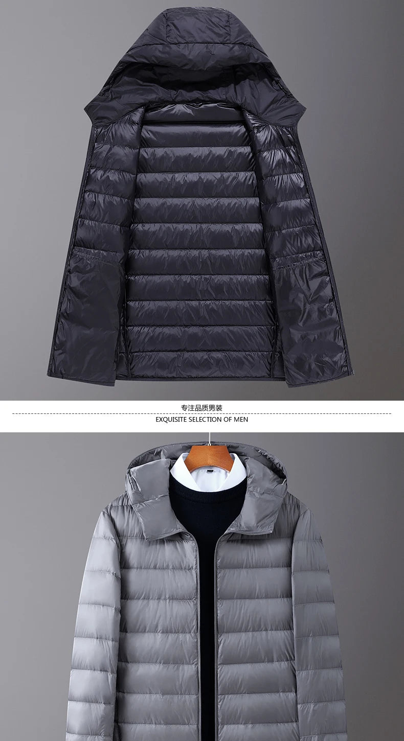 Duck Down Light and Handsome Trend Autumn and Winter Stand Collar Short Down Jacket