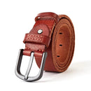 Top Genuine Leather Belts Men Luxury Military Strap Male Wide Pin Buckle For Jeans