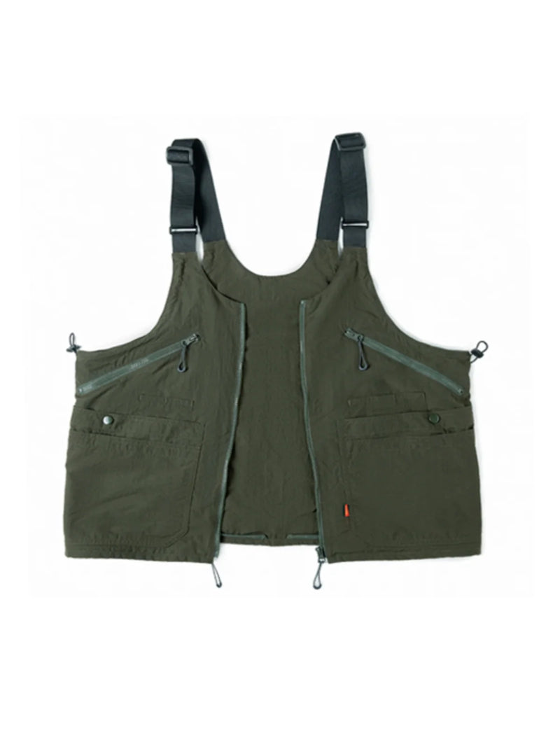 Retro Multi-pocket Sleeveless Vest Outdoor Casual Dual-purpose Backpack Jacket Aesthetic Chic